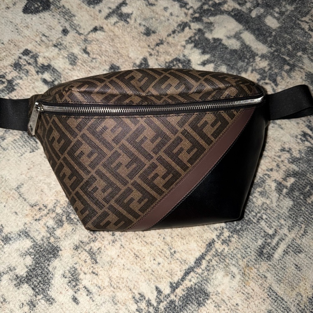 Fendi Brown and Black Men's Belt Bag